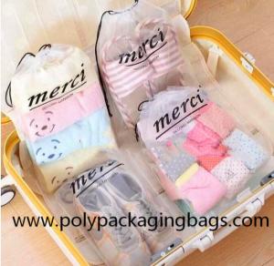 China Transparent PE Drawstring Plastic Bags For Garment Storage wholesale