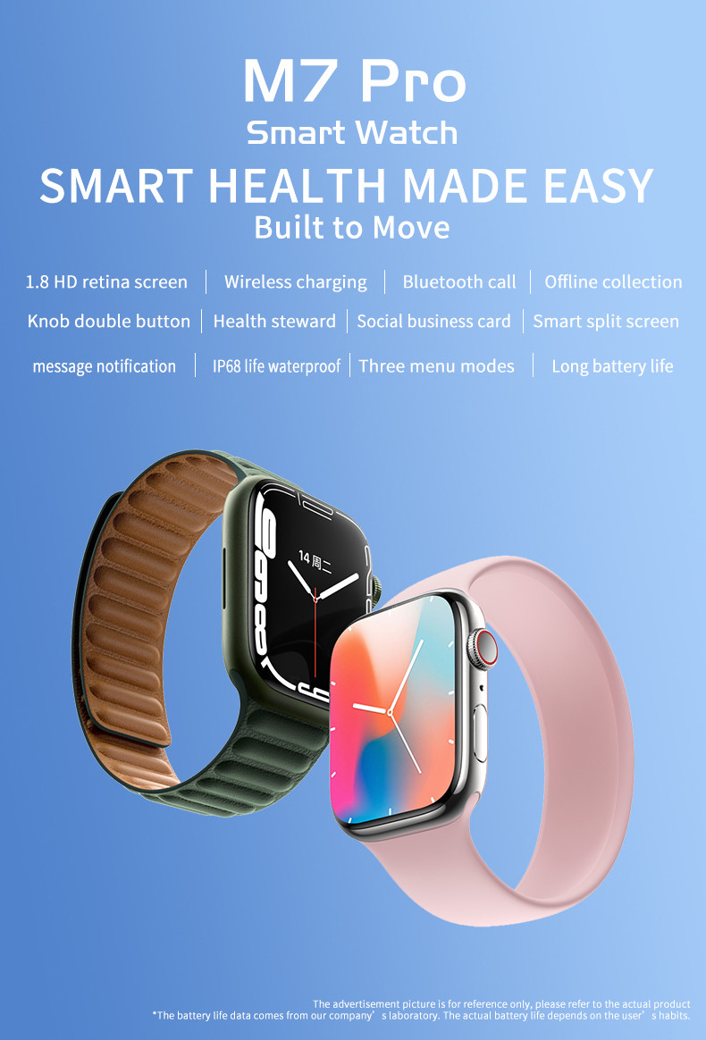 Men Touch Screen M7 Fitness Tracker Smartwatch Multi Sports Modes