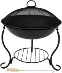 Steel Brazier Bowl - Black Outdoor Wood Burning Fire Pit Wood Stove Patio