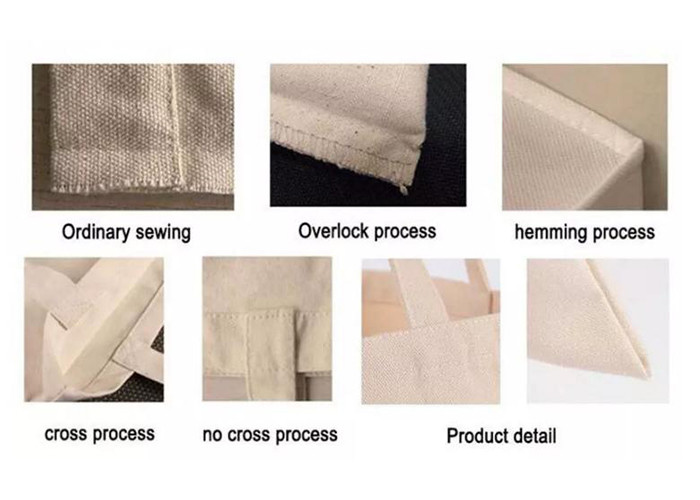 Cotton Shopping Canvas Bag Heavy Duty Simple Style With Large Capacity
