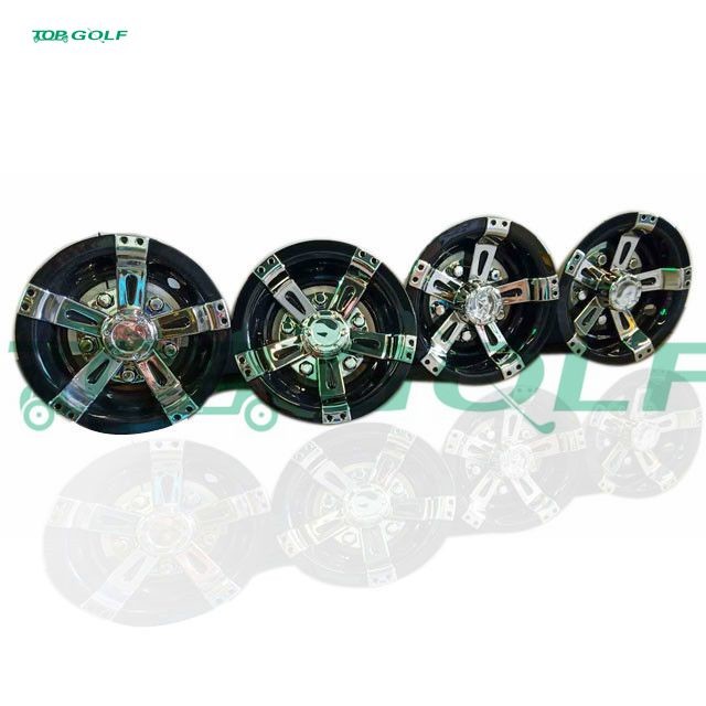 Universal Golf Cart Wheel Covers Golf Cart 8" Vegas Chrome 1 Year Warranty