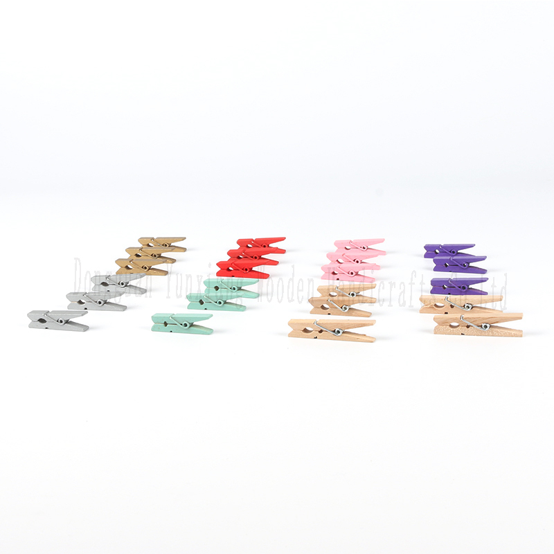 Mini Colorful Wooden Photo Clips – Multicolor Craft Clothespins for Wall Decoration, Party, and DIY Projects