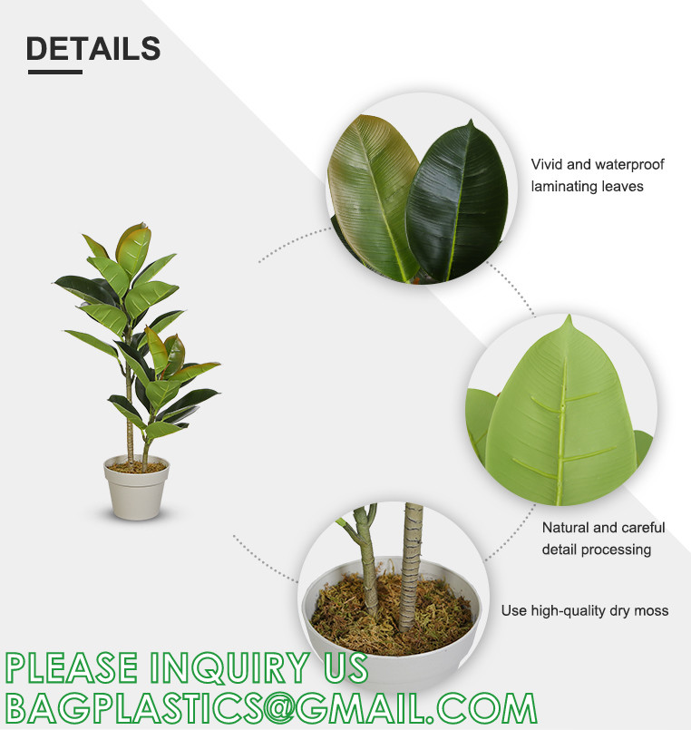1.3m Potted Oak Tree Bonsai Faux House Plants For Home Decor Artificial Rubber Ficus Greenery Home Sets