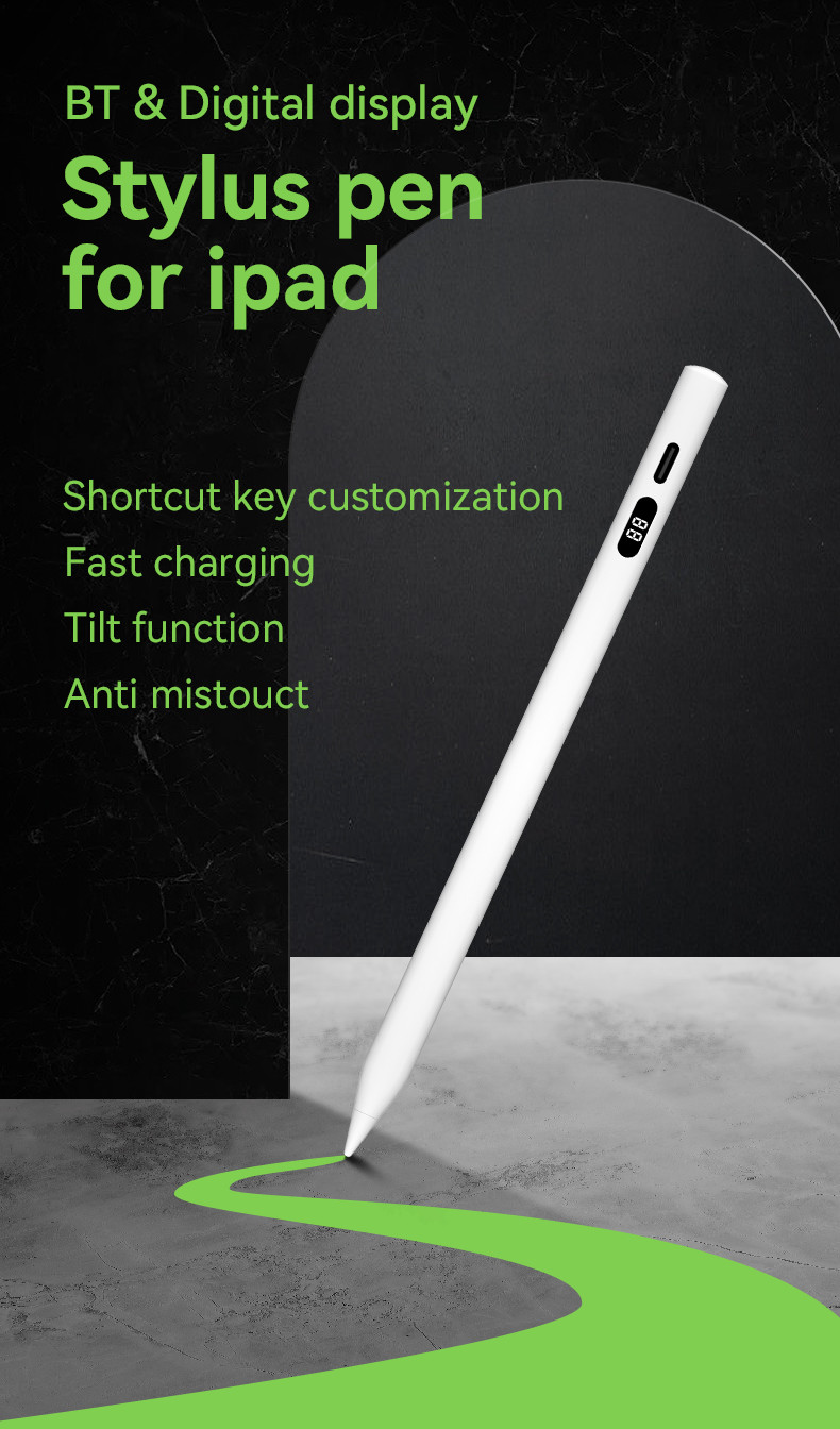 White Touchscreen Stylus for Ipad 1-2 Hours Charging Time Length 14cm