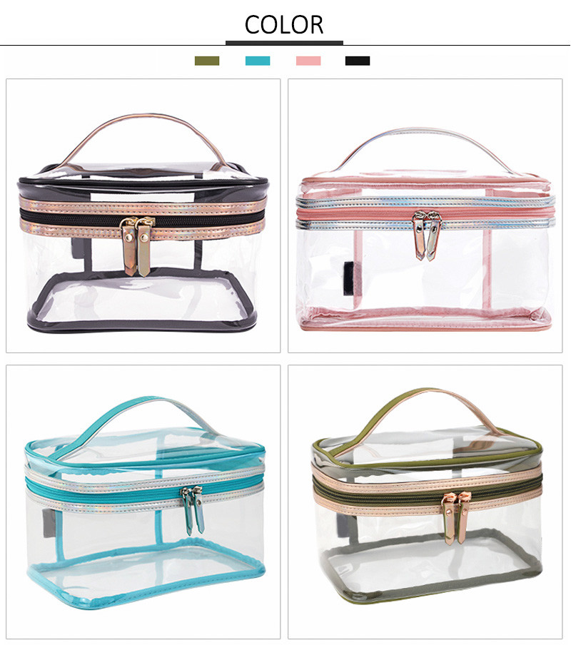 Clear PVC Travel Handle Transparent Cosmetic Bag