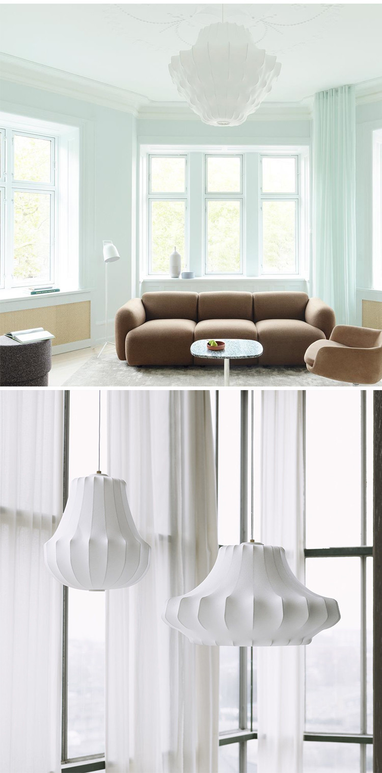 Nordic Silk Pendant Lights Simple Bedroom Normann Copenhagen Phantom Lamp(WH-MI-374)