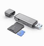 Portable TF Card Female 2 Slots USB3.0AM Adapter Hub