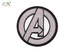 Custom Logo Embroidered Letter Patches Polyester Fabric Round Shape