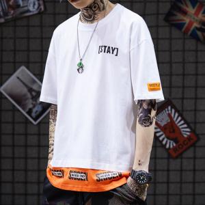 China OEM Contrast Color Men Streetwear T Shirts XXL XXXL American Vintage Tee wholesale
