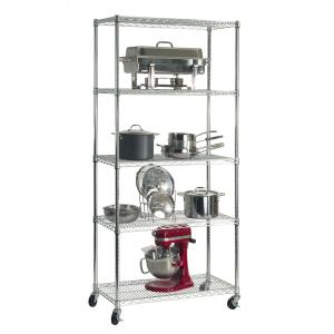 China Zinc Coated Industrial Wire Shelving With 5&quot; Casters For Cleanroom Equipment wholesale