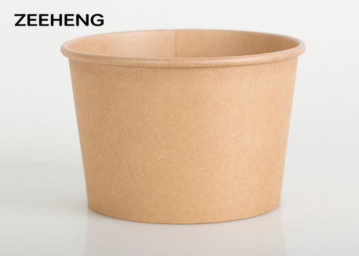 Single Use 32oz 1000ml Matt PE Lined Microwavable Kraft Paper Salad Takeout Food Bowl
