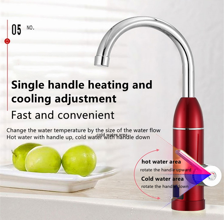 3KW Digital Control Electric Faucet 0.04-0.5MPA Instant Heater Tap RoHs