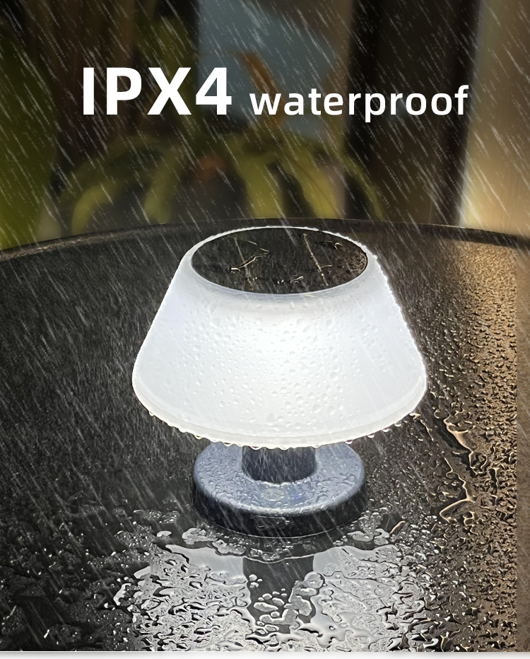 Rechargeable Powered Solar Table Lamp Light Outdoor Patio 4100K IP55