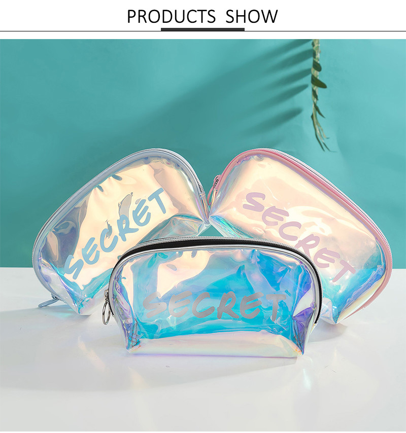 Transparent Holographic Cosmetic Bag
