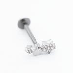 Star Threadless Vertical Labret Piercing Jewelry Stainless Steel 1.2x8mm