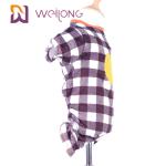 Rubber Print Pumpkin Fleece Dog Pajamas Halloween Plaid Dog Pajamas