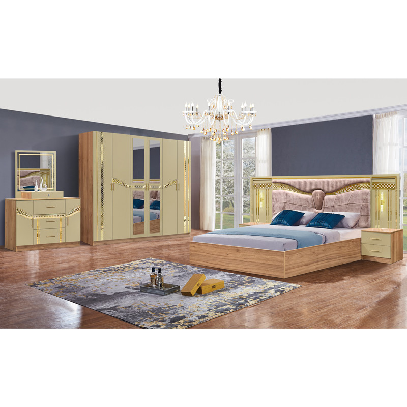 2025 Full King Size Wooden Turkish Bedroom Furniture Set Wood Frame Home Double Bed Cheap Luxury Bedroom Sets Furniture