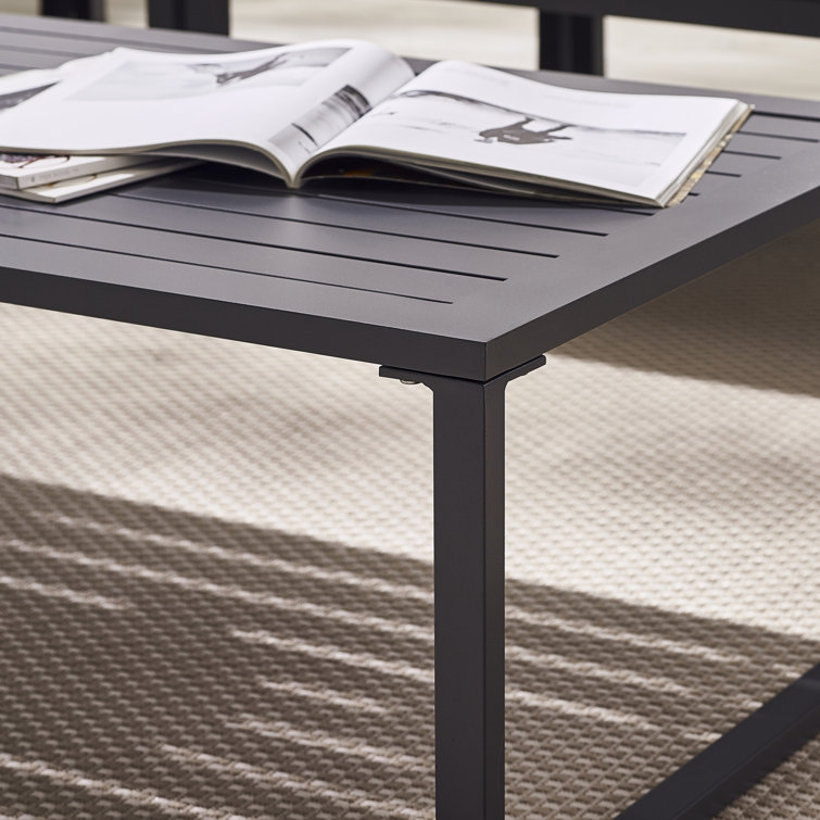 Minimalist Modern Style Outdoor Furniture Set Aluminum Frame Coffee Table Included