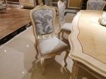French Style Fabric With Ash Wood Upholstered Dining Chair