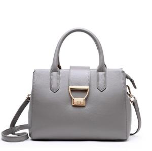 China Pure Leather Tote Bags Lock Handbags for Women Cowhide Daily Bag wholesale