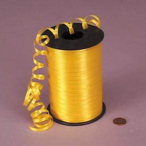 China PP Solid Embossed Yellow green Curling Ribbon 5mm X 500y for gift decoration wholesale