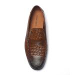 Brown Anti Odor Breathable Mens Leather Moccasins