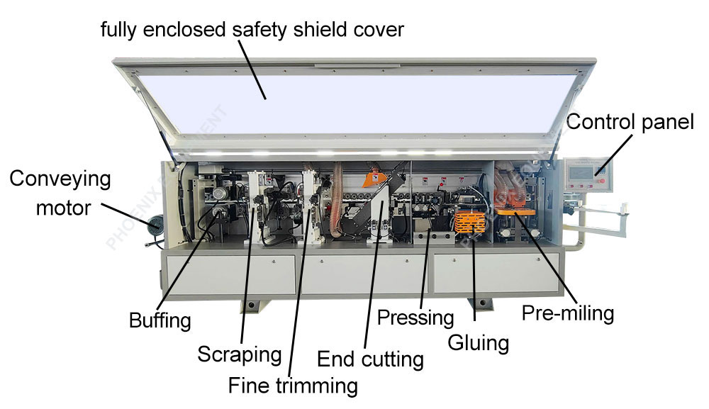 Woodworking CNC Edge Bander Automatic Edge Banding Machines With Pre-Miling 12KW Power
