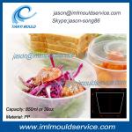 850ml extra large clear plastic disposable thin wall fruit bowl/ food bowl