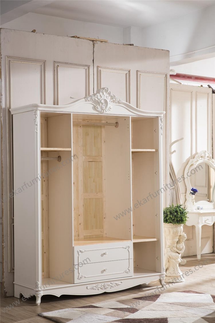 Neoclassical Bedroom Furniture Wooden Clothes Cabinet D-9002