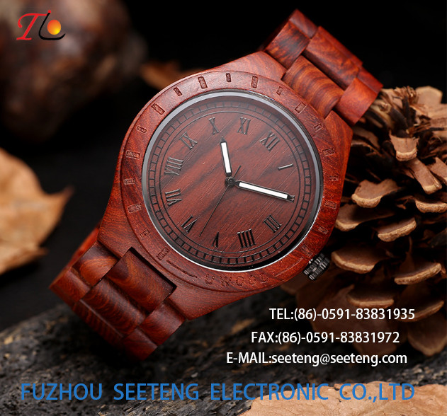 wholesale Pu watch wooden watches alloy case quartz watch fashion watch concise styleDelicate / elegant wooden strap