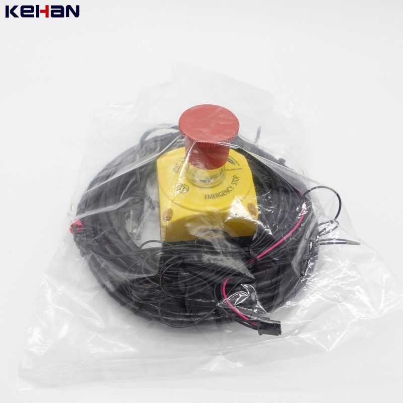 JST 250A 8mm Emergency Stop On Off Industrial Push Button Switch with RJ45 Wiring Harness