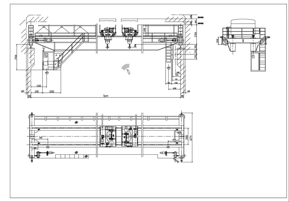 Working Class A5 ~ A6 Double Girder Double Trolley Overhead Crane QE Model