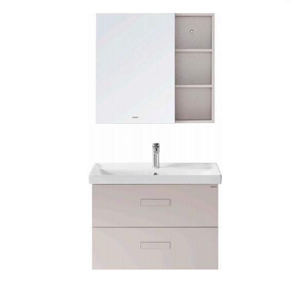 Wall Hung PVC Bathroom Cabinet , Multilayer Board Wash Basin Mirror Cabinet