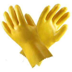 China High Durability PVC Work Gloves , Yellow Color Waterproof Work Gloves wholesale