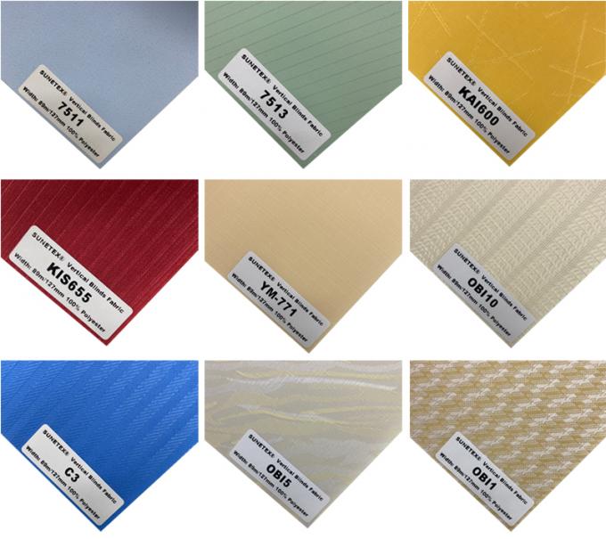 Window Shades 89mm 127mm Plain PVC Vertical Blinds Fabric CE SGS ROHS 1