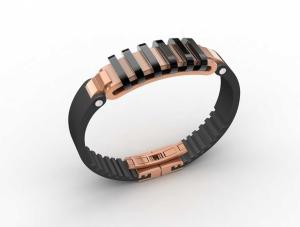 China Top Quality Europe Fashion Stainless Steel Genuine Leather Silicone Bangle Bracelet ADB118 wholesale
