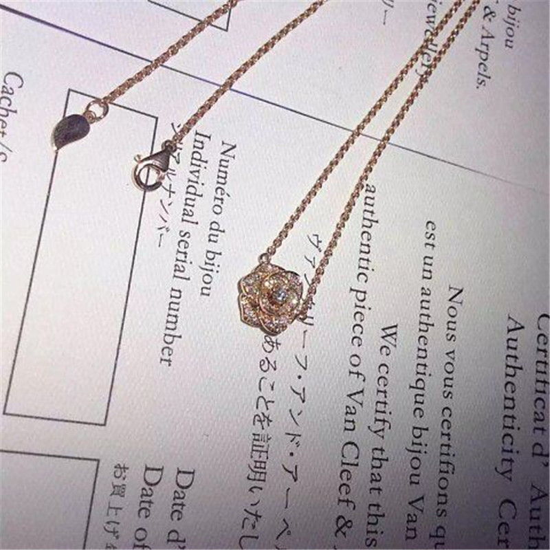 Luxury jewe factory Rose diamond Necklace 18k gold white gold yellow gold rose gold diamond Necklace