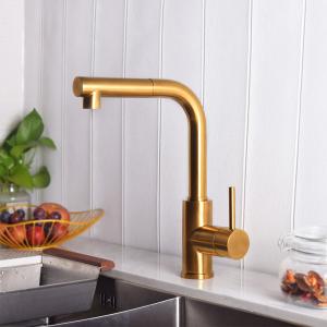 China 316 Marine grade stainless steel faucet 304 brass color kitchen pull out tap wholesale