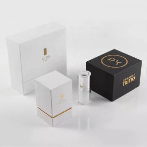 China Custom Black White Cosmetic Perfume Vial Perfume Packaging Box Design Templates on sale