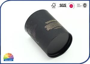 China Hot Stamping Black Cardboard Tube Embossing Candle Tube Box wholesale