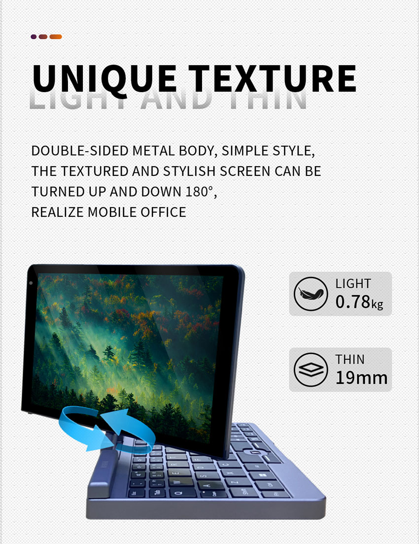 Intel UHD Graphics 600 Small Notebook Computers With 8 Inch IPS Touch Screen