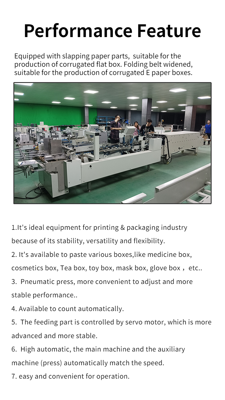 Pneumatic Driven CQT-1300WK-2 Corrugated Paper Box Folder Gluer for Easy Operation