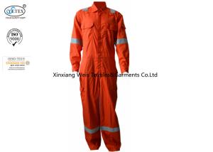 China 260gsm Orange Pure Cotton Fire Retardant Jumpsuit Anti Electrical Arc Flash wholesale