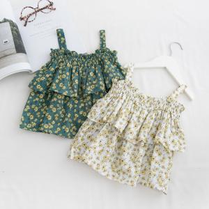 China Ruffled Princess Girl Baby Suspender Dress Summer Children's Clothing wholesale
