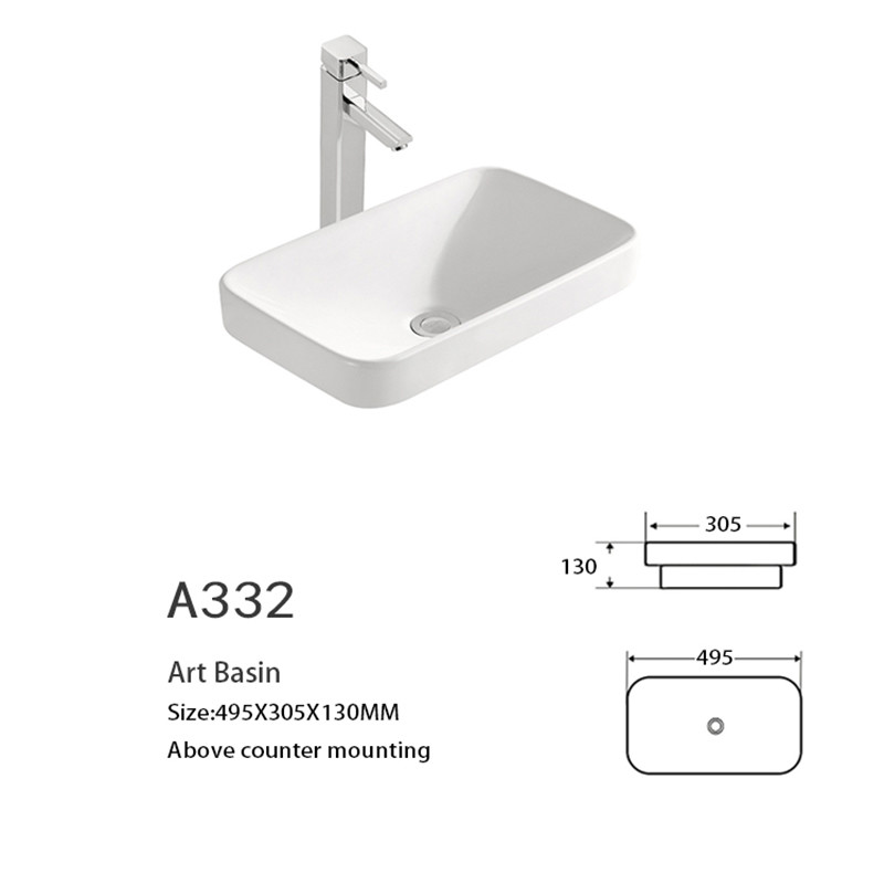 500mm 800mm Countertop Basin Ceramic Bathroom Sink 30 X 18 31 X 19 31 X 22