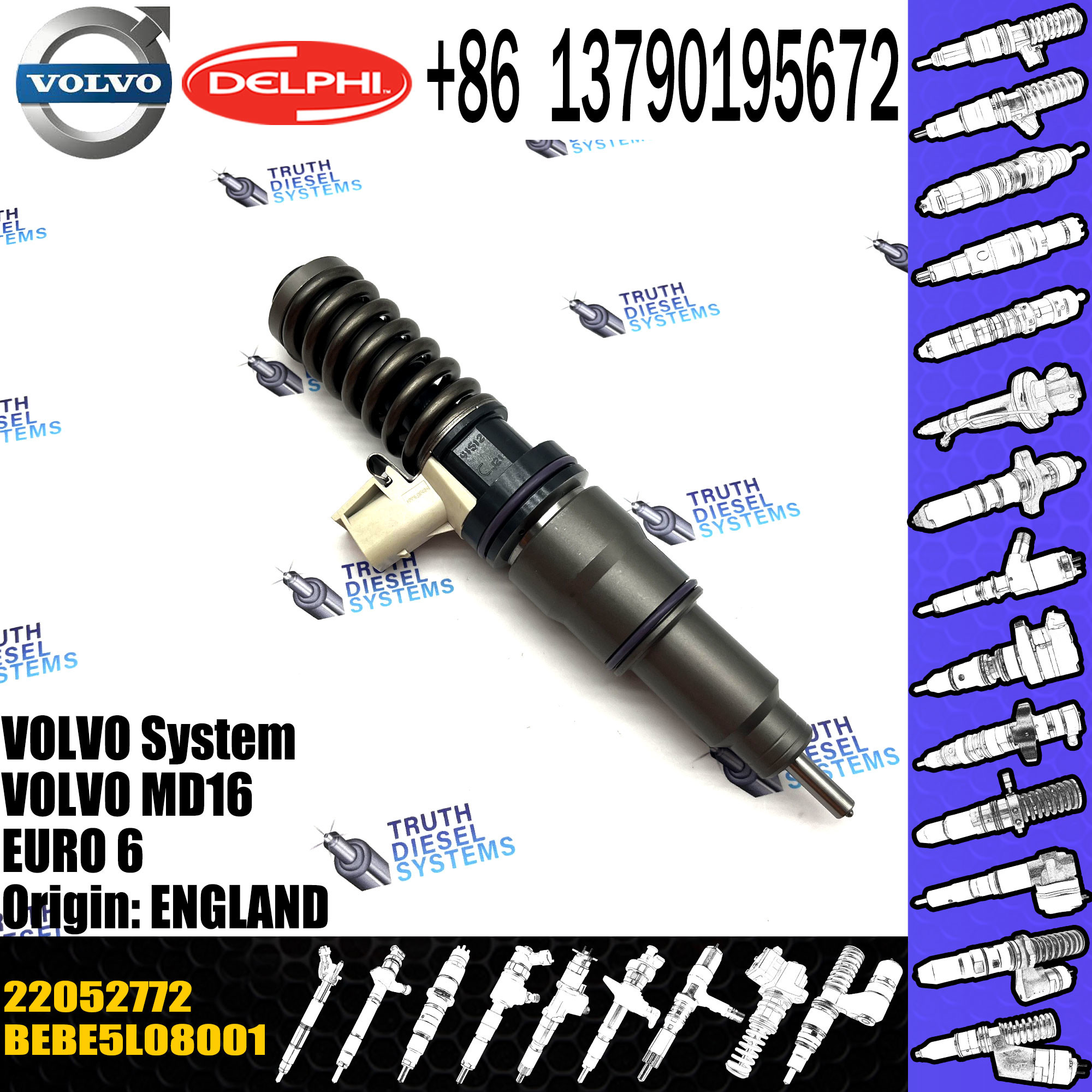 MD16 VOL Diesel Injector L433TBE 22052772 Diesel Fuel Injector
