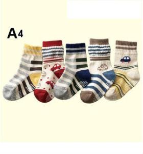 China Top selling knitted terry cotton boys hosiery in fancy design wholesale