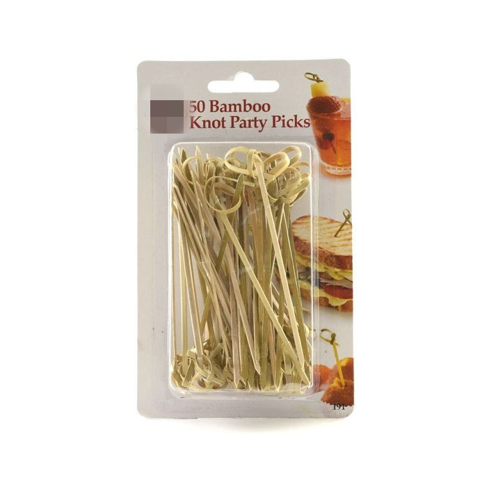 Cocktail Supplies Disposable Bamboo Knot Skewers Picks 10cm 50 Pack