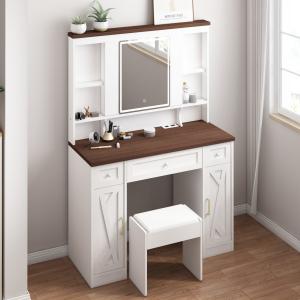 China Noble Style White Makeup Organizer Table with Drawers wholesale