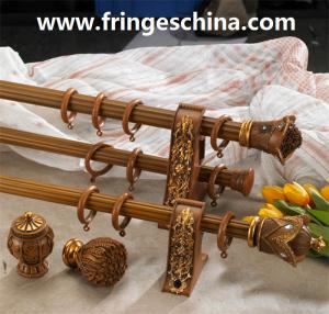 China Hot selling delicate aluminum curtain rod pipe resin finials for home decoration wholesale